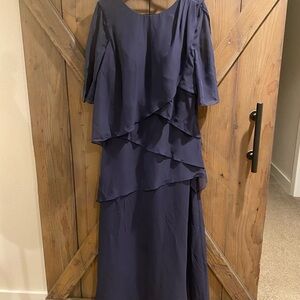 Elegant Navy Layered Dress
